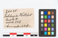 Etikett zu Bronzehenkelfragment (NHMW-PRAE-024025)